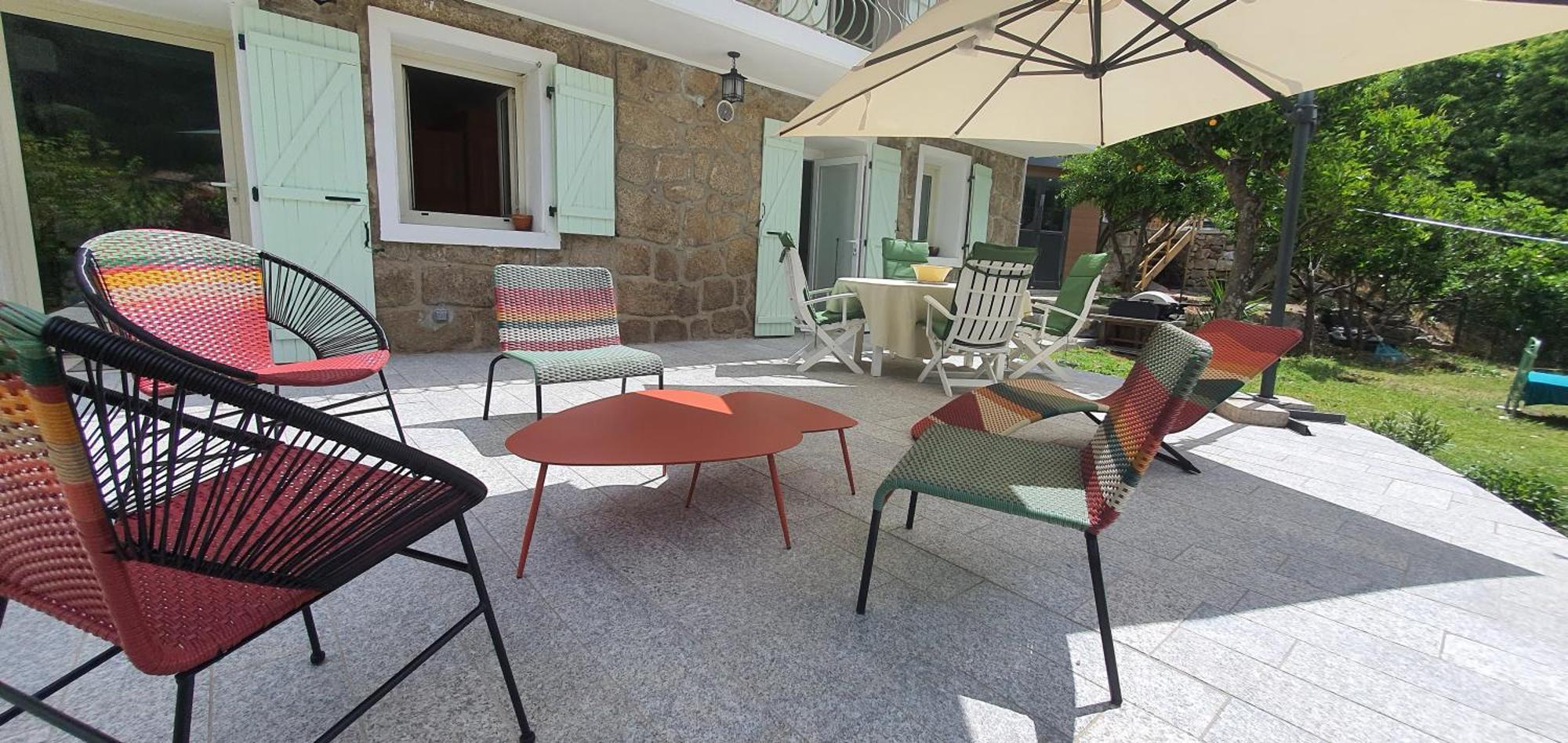 Charmant appartement en Rez de jardin Sartène Buitenkant foto